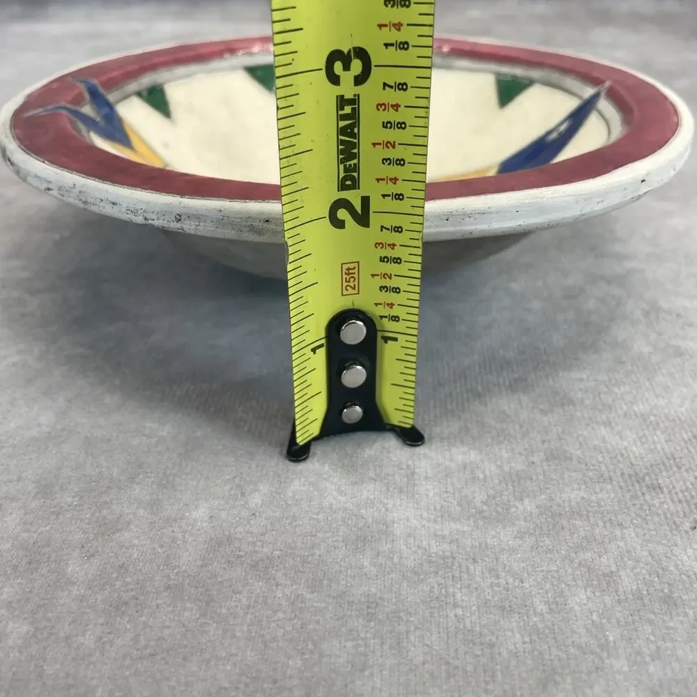Vtg S. African Geometric Traditional Ndebele Fish Bowl 7.75